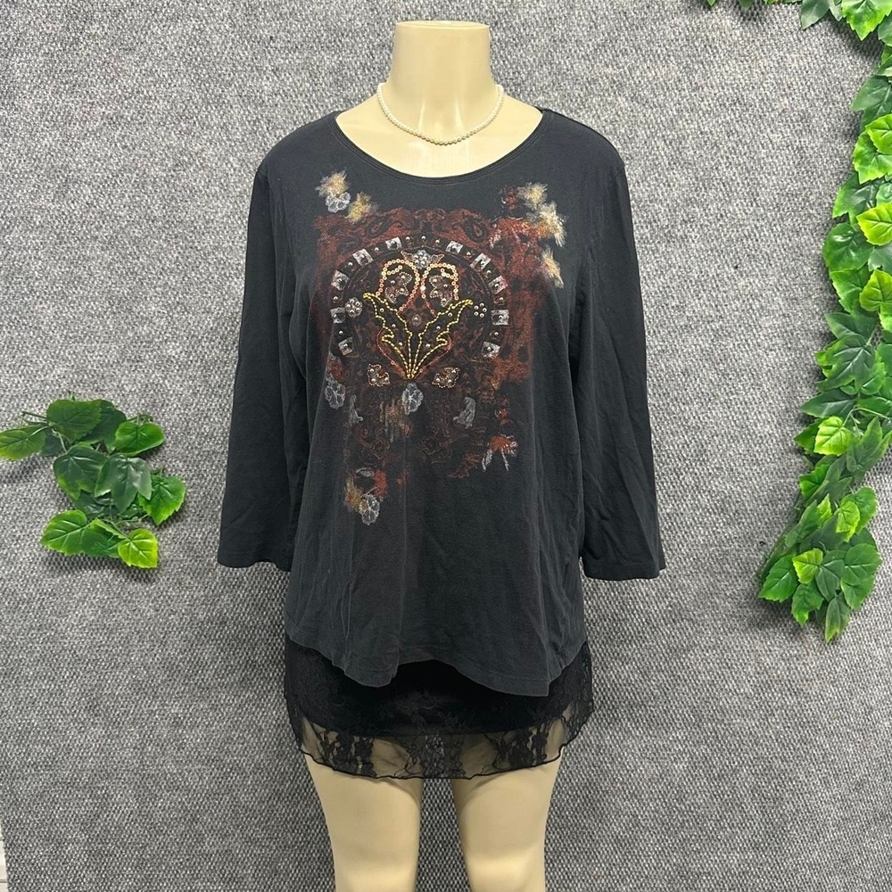Laura Scott Embellished Floral Top